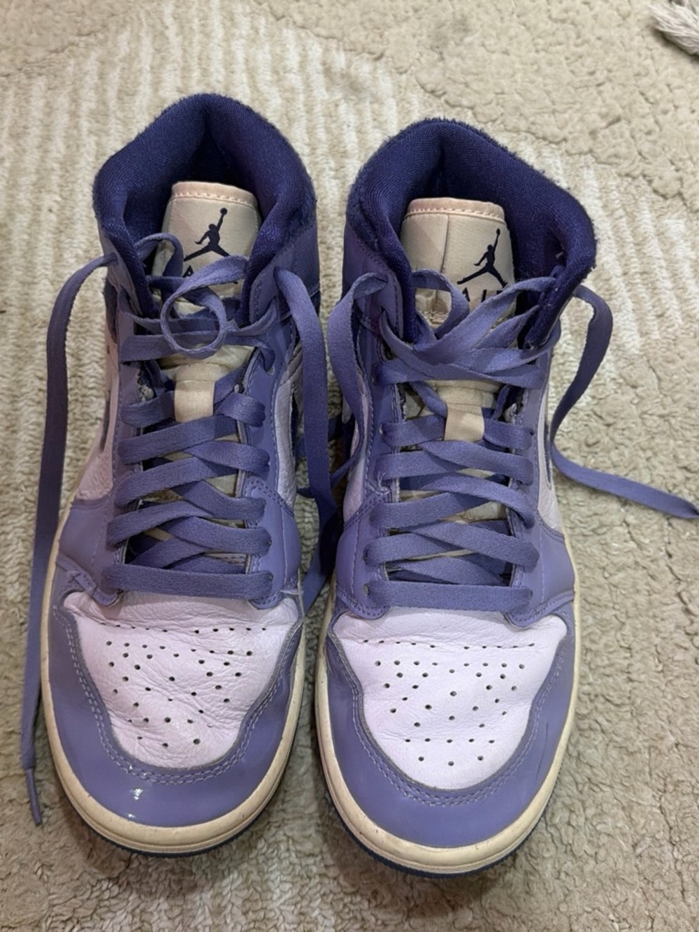 Jordan High-Top Sneakers in Lavender and Deep Purple